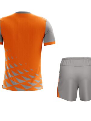 Running Halfsleeve Printed Jersey & Dri-Fit Short For Men Orange & Grey Color