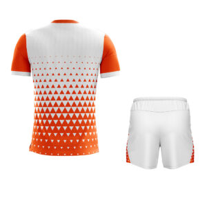 Mens Running GYM Jersey & Short | Custom Sports Tshirt White & Orange Color