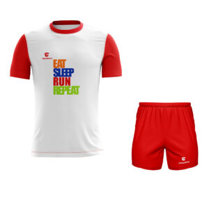 Running T-Shirts for Men | Activewear Dri-Fit Jersey & Short White & Red Color