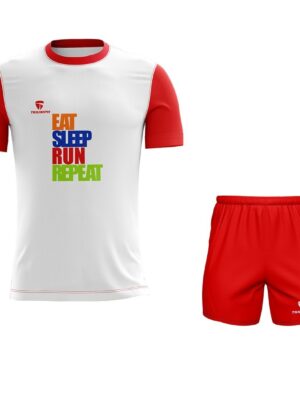 Running T-Shirts for Men | Activewear Dri-Fit Jersey & Short White & Red Color