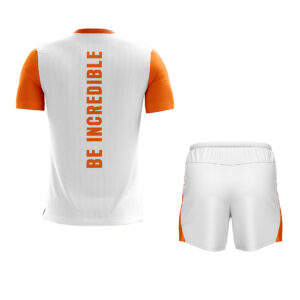Running Jersey & Short For Men | Add Name & Number White & Orange Color