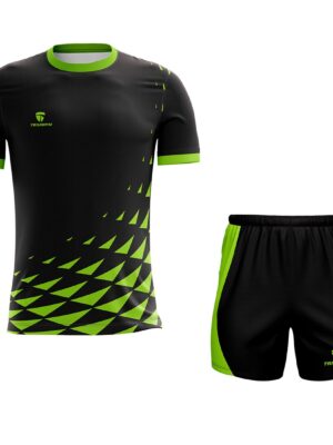 Quick Dry GYM Jersey & Short For Men | Custom Exercise Clothes Black & Green Color
