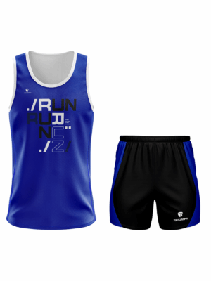 Running Sleeveless Tank Top Singlet & Shorts Blue & Black Color