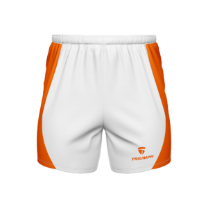 Running Shorts for Men White & Orange Color
