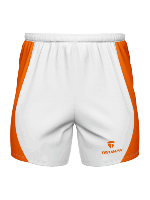 Running Shorts for Men White & Orange Color
