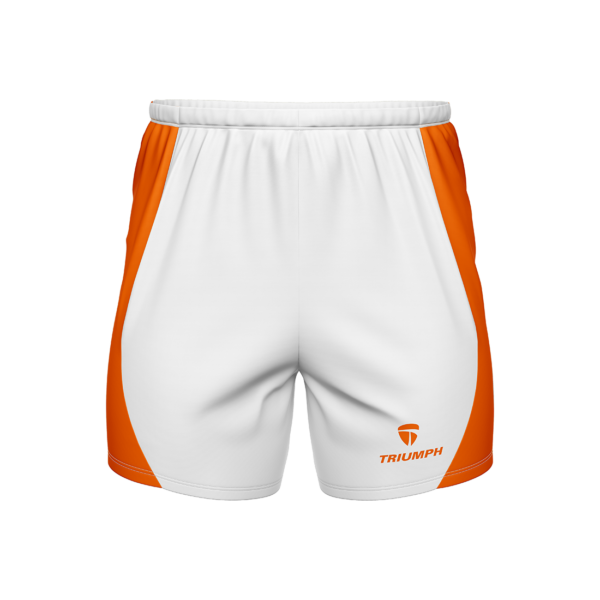 Running Shorts for Men White & Orange Color
