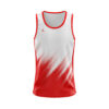 Men’s GYM Sleeveless Tank Top Singlet White & Red Color