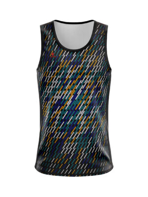 Men’s Training Sleeveless Tank Top Singlet Black With Multi Color