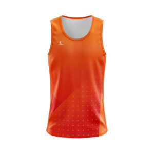 Men’s Jogging Sleeveless Top Singlet Orange Color