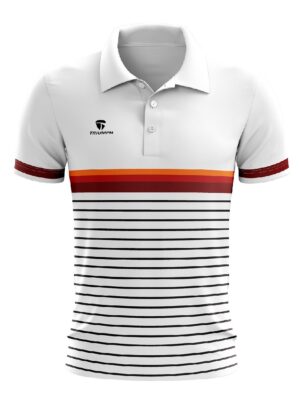 Collared Sports Polo T-Shirts for Table Tennis White Color