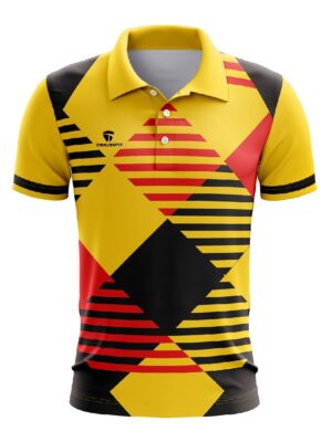 Mens Custom Sublimated Table Tennis T-shirt for Kids Yellow Color