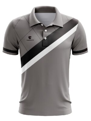 Men Quick Dry Table Tennis T Shirt | Custom Sublimated Tennis Clothing Grey Color