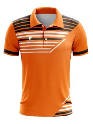 Table Tennis T-Shirts for Men Short Sleeve Dry Fit Jersey for Youth Orange Color