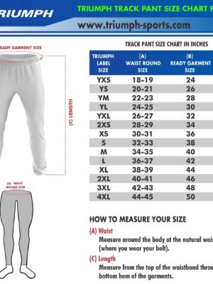 Men's Track Pants Size Chart