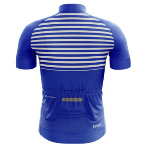 Printed Short Sleeve Street Bicycle Jersey | Custom Cycling Wear Blue & White Color