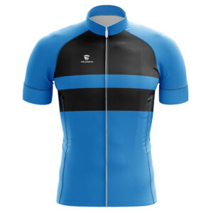 Half Sleeve Quick Dry Cycling Jersey for Men’s Blue & Black Color