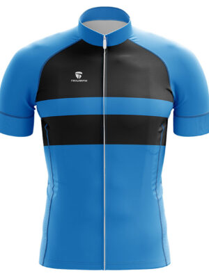 Half Sleeve Quick Dry Cycling Jersey for Men’s Blue & Black Color