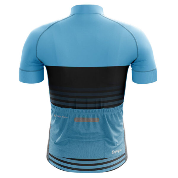 Men’s Short Sleeves Cycling Jersey Bicycle Polyester Bike Shirt Sky Blue & Black Color