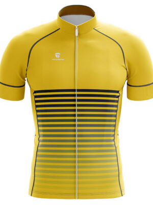 Mountain Bike Road Bicycle Jersey for Men Reflective Strip in Back Bicycle Wear Yellow Color