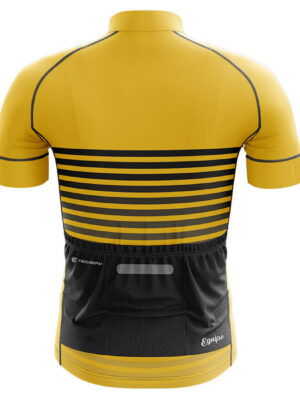 Mountain Bike Road Bicycle Jersey for Men Reflective Strip in Back Bicycle Wear Yellow Color