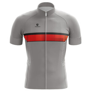 Printed Cycling Jersey for Men’s Biking Short Sleeve Jerseys Top Online Grey Color