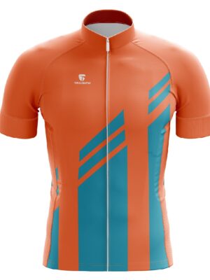 Cycling Bike Jersey dry fit Cycling | Men Cycling Bike Polyester Jerseys Orange & Blue Color