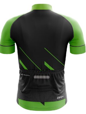 Road Bicycle Jersey Cycling Jerseys for Men Reflective Strip in Back Bicycle Wear Black & Green Color