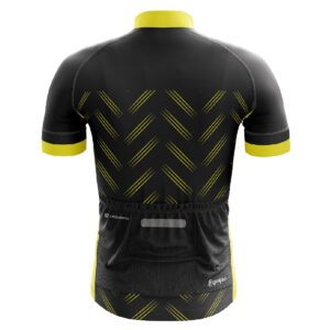 Men’s Printed Biking Short Sleeve Jerseys | Cycling Top Online Black & Yellow Color