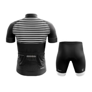 Men’s Cycling Jersey and Padded Shorts Set | Custom Cycling Clothing Black & White Color