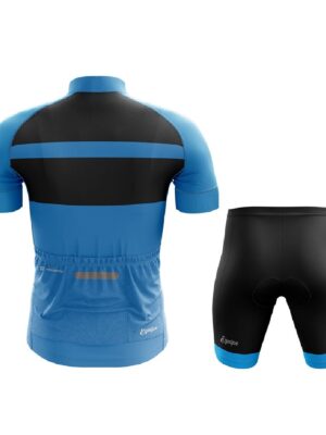 Mens Cycling Jersey and Gel Tech Padded Shorts with Reflector Blue & Black Color