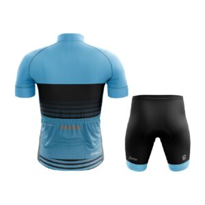 Personalized Cycling Jersey & Padded Shorts with Name Number Sky Blue & Black Color