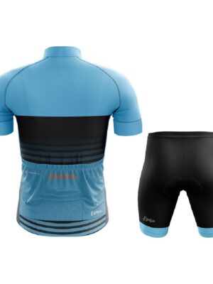 Personalized Cycling Jersey & Padded Shorts with Name Number Sky Blue & Black Color