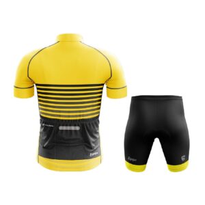 Custom Cycling Jersey & Padded Shorts for Men Yellow & Black Color