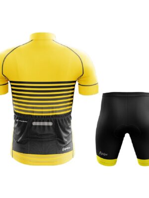Custom Cycling Jersey & Padded Shorts for Men Yellow & Black Color