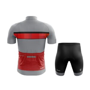 Technical Cycling Wear | Custom Bicycle Shorts and Jersey Grey & Red Color