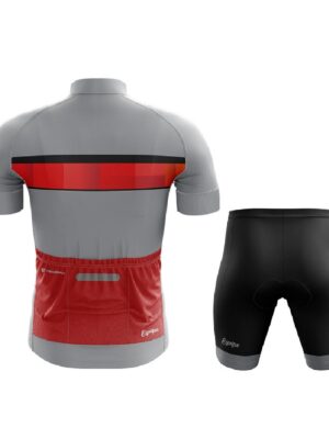 Technical Cycling Wear | Custom Bicycle Shorts and Jersey Grey & Red Color