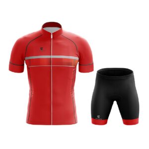Personalized Cycling Jersey & Padded Shorts | Triumph Sportswear Red & Black Color