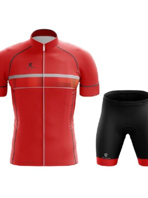 Personalized Cycling Jersey & Padded Shorts | Triumph Sportswear Red & Black Color