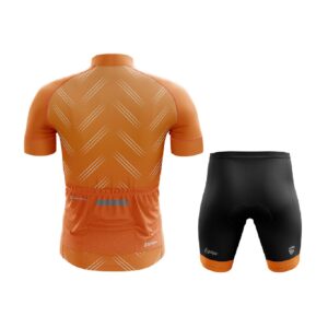 Customised Cycling Short & Jersey for Men | Print Name Number Logo Orange & Black Color