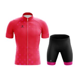 Buy Cycling Jersey with Padded Shorts | Premium Cycling Apparel Pink & Black Color