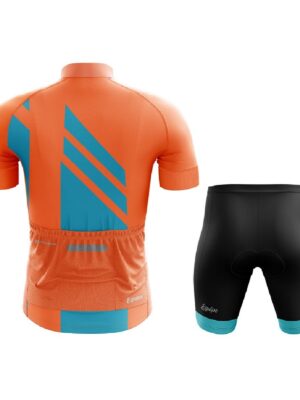 Cycling Jersey Shorts Set |Custom Bicycle Jersey for Men Orange & Blue Color