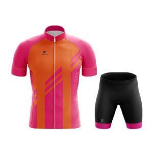 Men’s Cycling Clothing | Cycling Jerseys Padded Shorts Pink & Orange Color