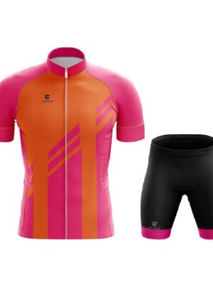Men’s Cycling Clothing | Cycling Jerseys Padded Shorts Pink & Orange Color