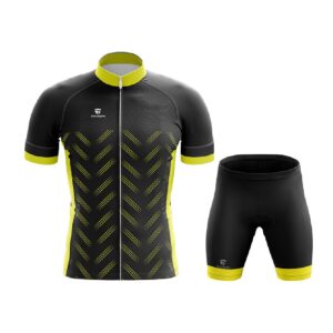 Buy Cycling Shorts for Men | Custom Printed Cycling Jersey Yellow & Black Color
