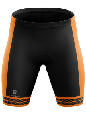 Professional Men’s Road Bike Riding Cycling Shorts Black & Orange Color