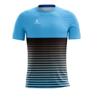 Men’s Bike Riding RounNeck Tshirt | Custom Cycling Wear Sky Blue & Black Color