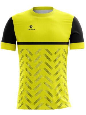 Half Sleeve Cycling T-shirt | Custom Sublimation Cycling Jerseys Yellow & Black Color