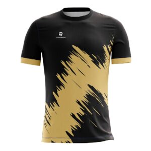 Men’s Round Neck Cycling Tshirt | Custom Cycling Apparel Black & Golden Color