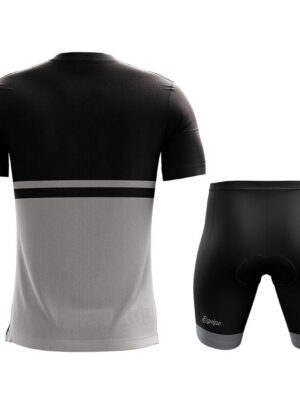 Round Neck Cycling T-shirt for Men and Padded Bicycle Shorts
