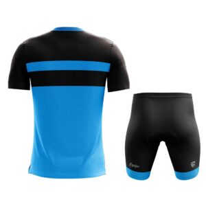 Cycling T-Shirt and Padded Shorts for Men Black & Blue Color